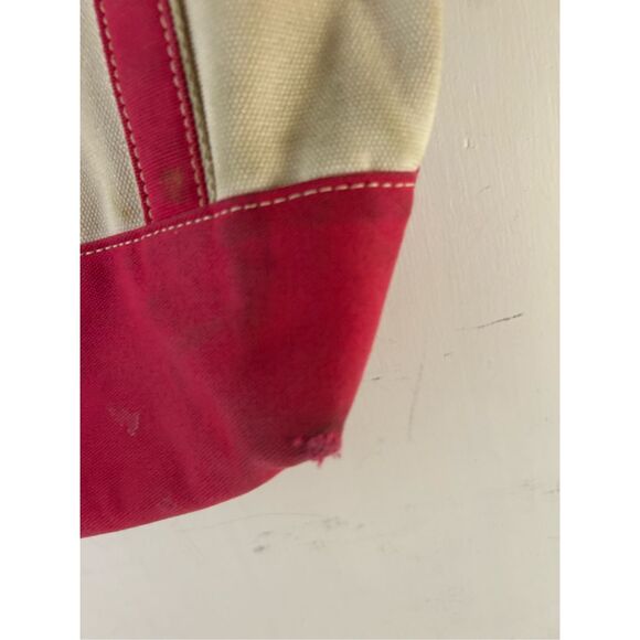 Lands End Boat tote flowers Pink Cream 15x16" (discoloration) - Picture 8 of 15